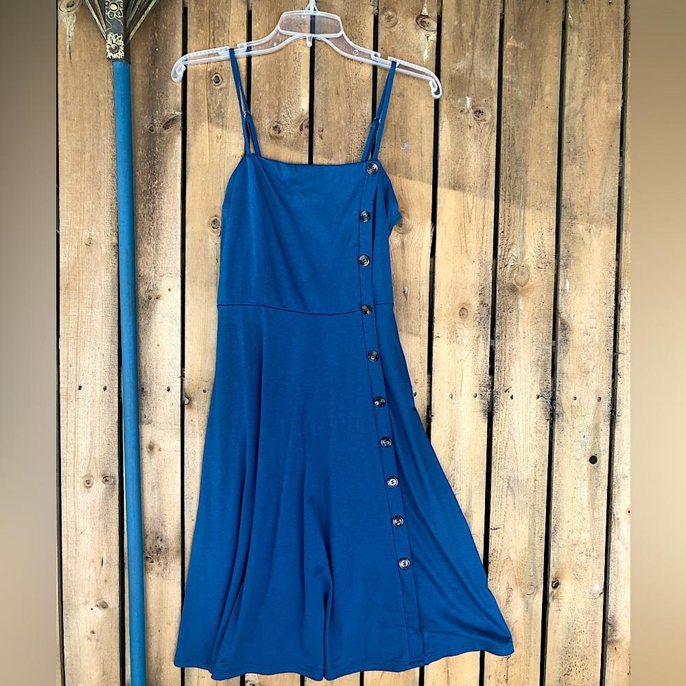 Dark Teal Midi Dress with Adjustable straps NWT Medium
